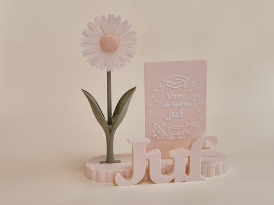 Juf bedankje met bloem