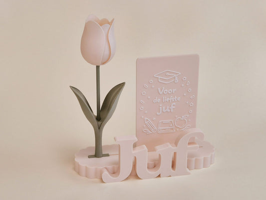 Juf bedankje met tulp – gepersonaliseerd cadeau