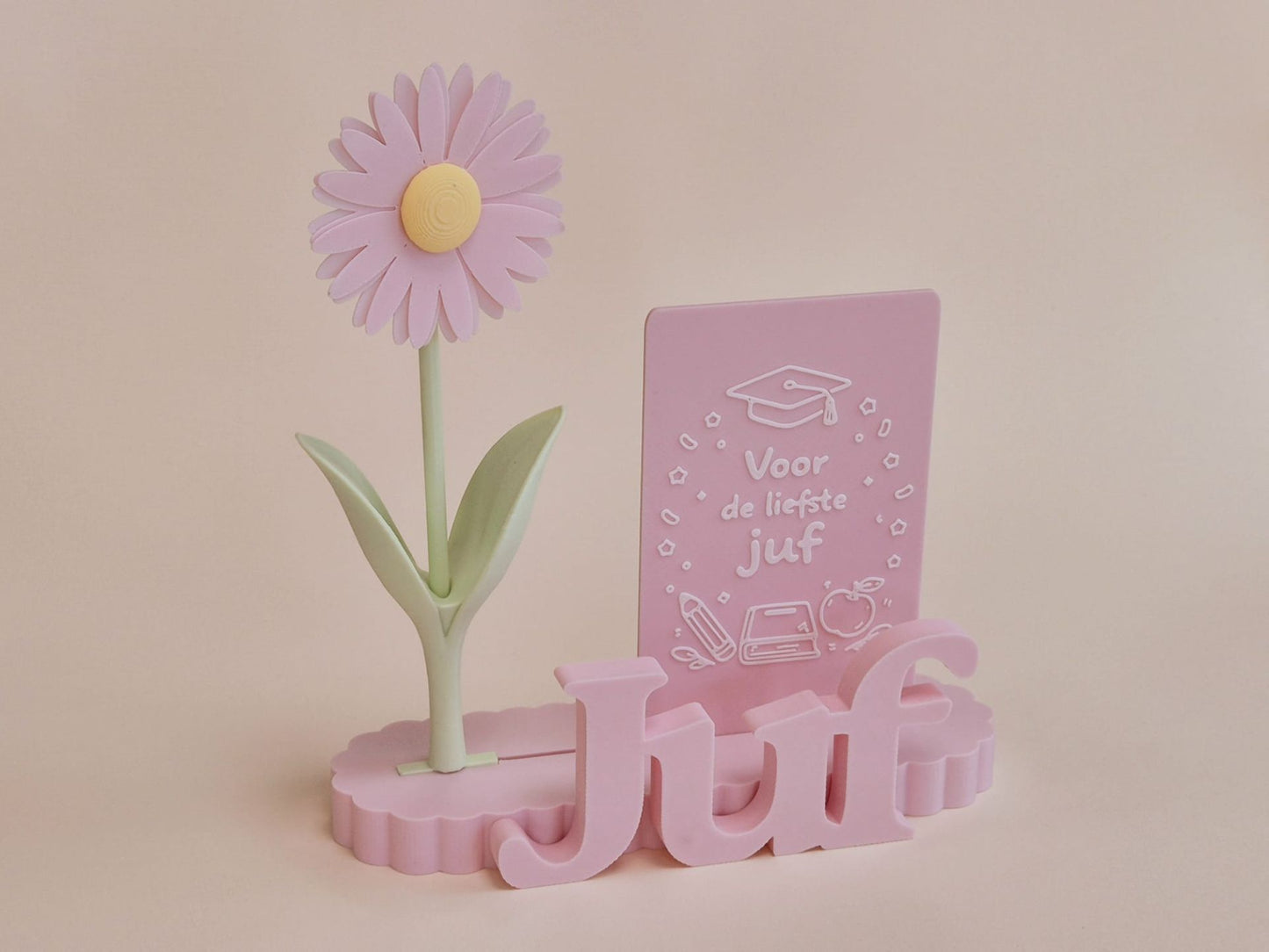 Juf bedankje met bloem