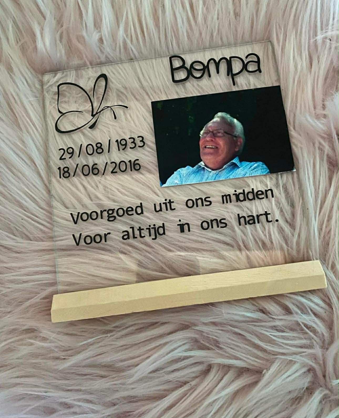 Herdenkingsglas met foto