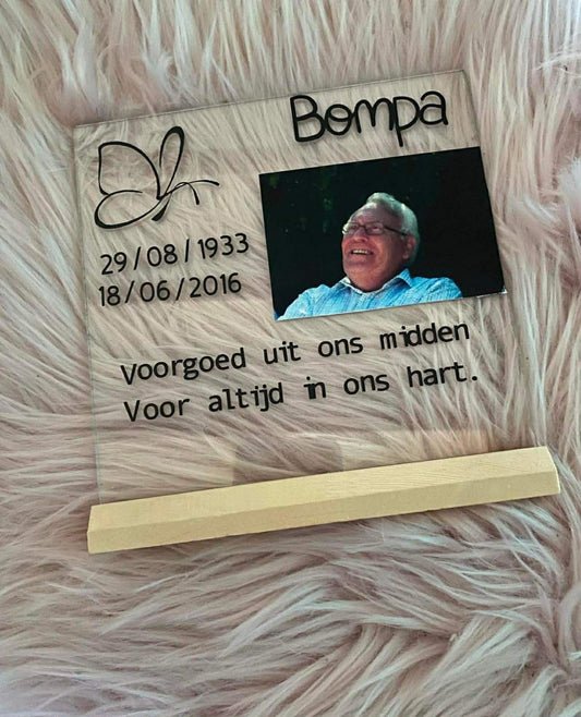 Herdenkingsglas met foto