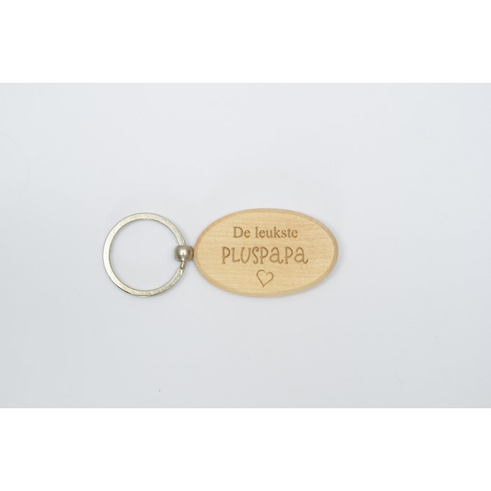 Houten sleutelhanger De leukste pluspapa