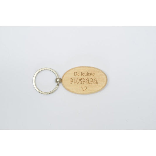 Houten sleutelhanger De leukste pluspapa