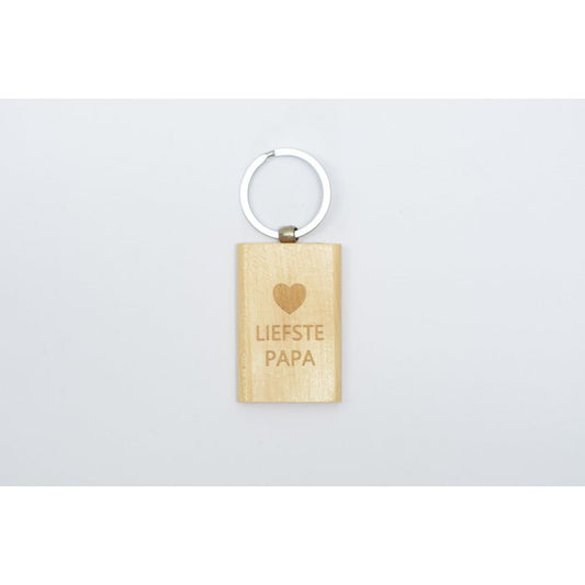 Houten sleutelhanger Liefste papa
