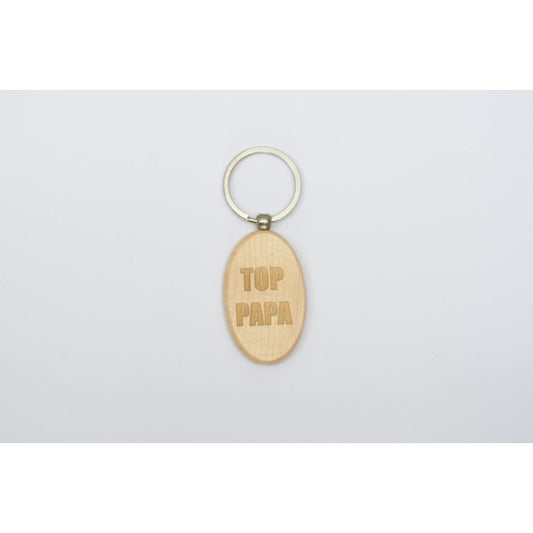 Houten sleutelhanger Top papa