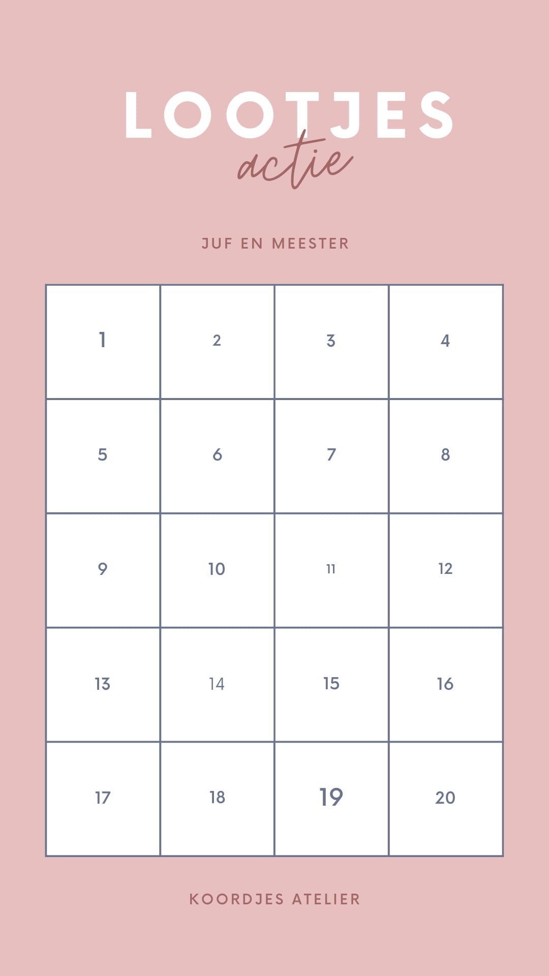Lootjesactie - Juf en Meester