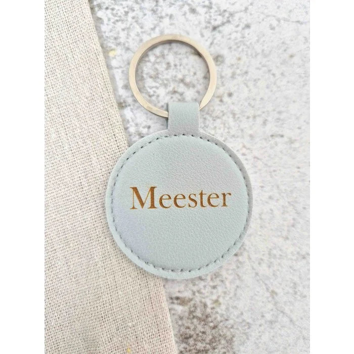Leren sleutelhanger - Meester