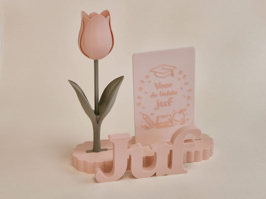 Juf bedankje met tulp – gepersonaliseerd cadeau