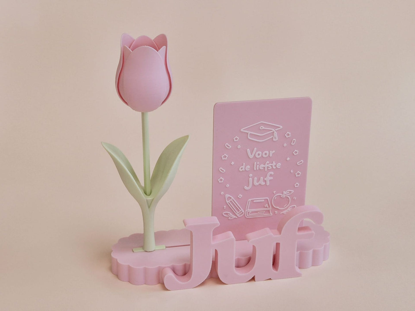 Juf bedankje met tulp – gepersonaliseerd cadeau